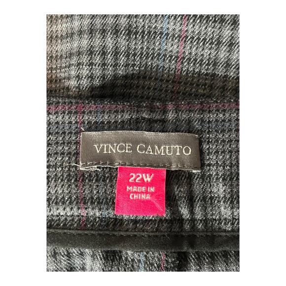 Vince Camuto pants plaid wide trousers gray size 22W - Picture 5 of 6
